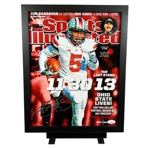 BRAXTON MILLER NCAA OHIO STATE SIGNED AUTOGRAPHED OVERSIZED 11 X 14 JIM HARBAUGH